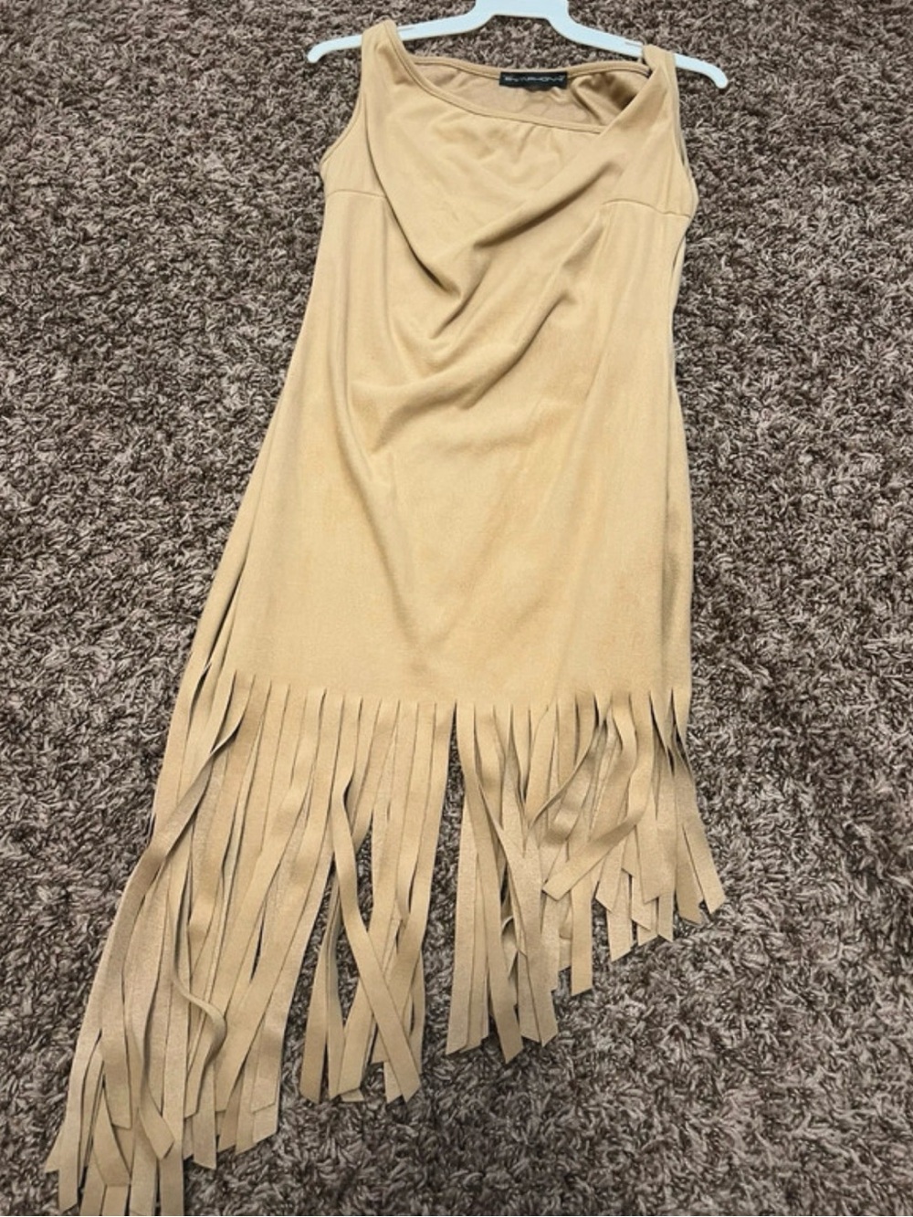 Symphony Tan Fringe Sleeveless Dress